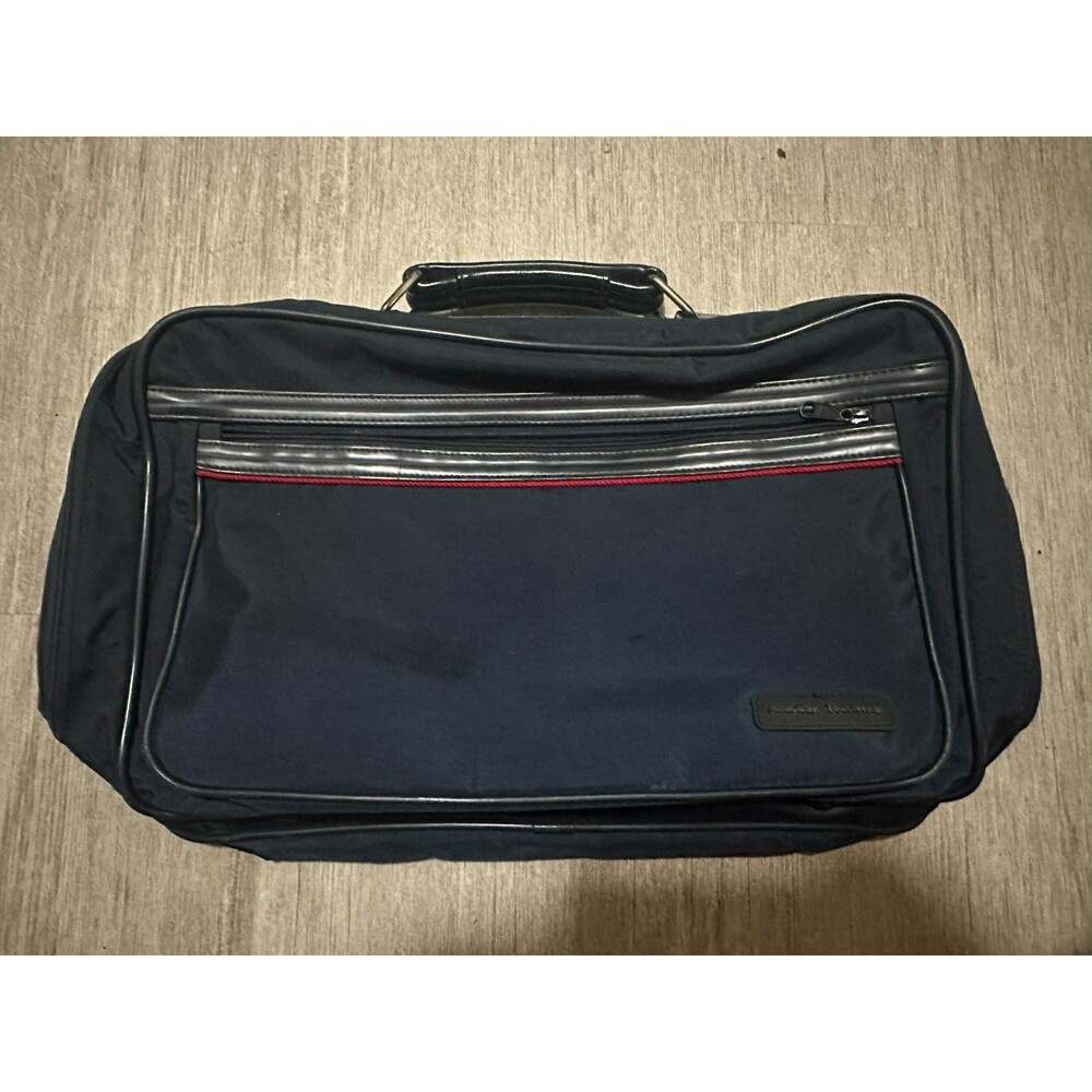 American Tourister Carry On Bag Adjustable Strap Navy Zipper